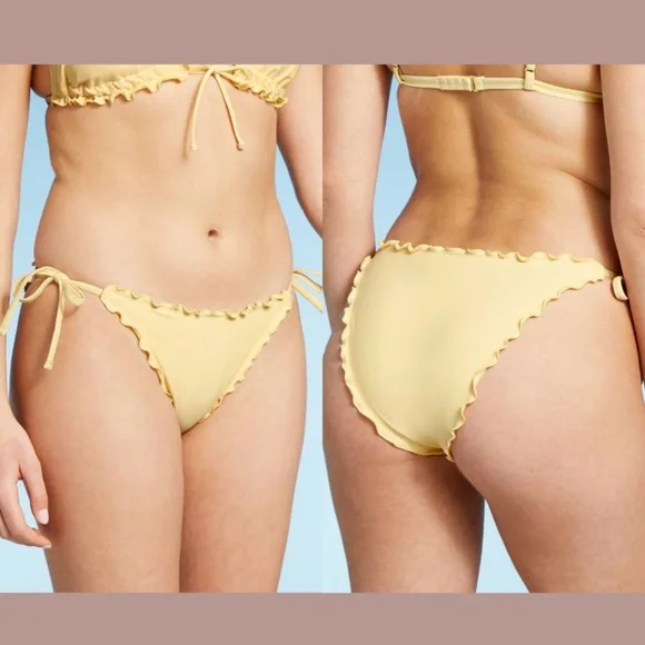 NWD Xhilaration [ Medium 4-6] Ruffle Triangle Top + High‎ Leg Bikini Bottom - Picture 5 of 12